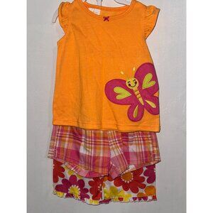 Carters Baby Girls 2-Piece Butterfly & Floral Outfit Size 12 Months Cotton